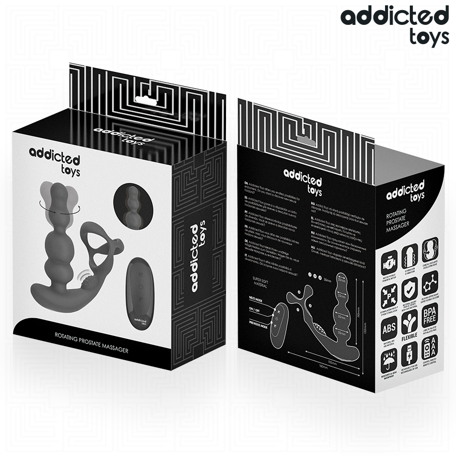 ADDICTED TOYS – MASSEUR DE PROSTATE ROTATIF À TÉLÉCOMMANDE