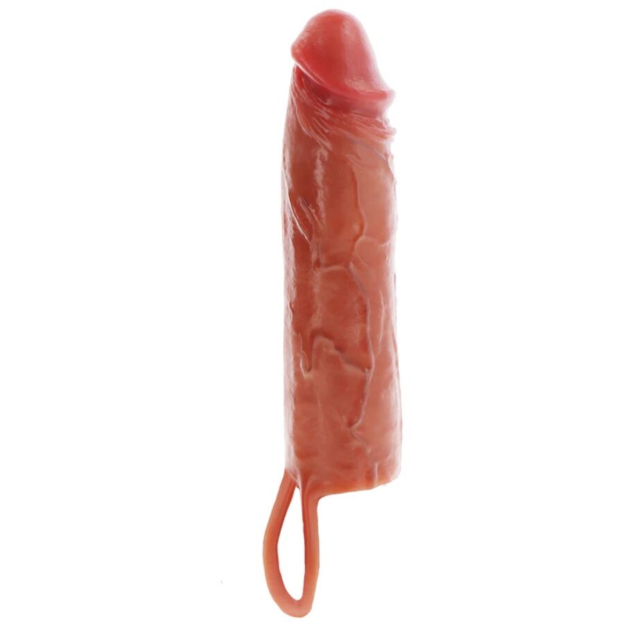 GET REAL – HYDRATED SKIN SILICONE PENIS SLEEVE CARAMEL CM