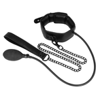 FETISH SUBMISSIVE Bondage – Aufblasbares Würgehalsband mit Kette