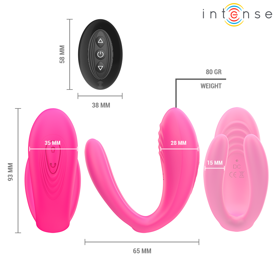 INTENSE – JULIA DOUBLE VIBRATEUR À PINCE STIMULATEUR AVEC TÉLÉCOMMANDE