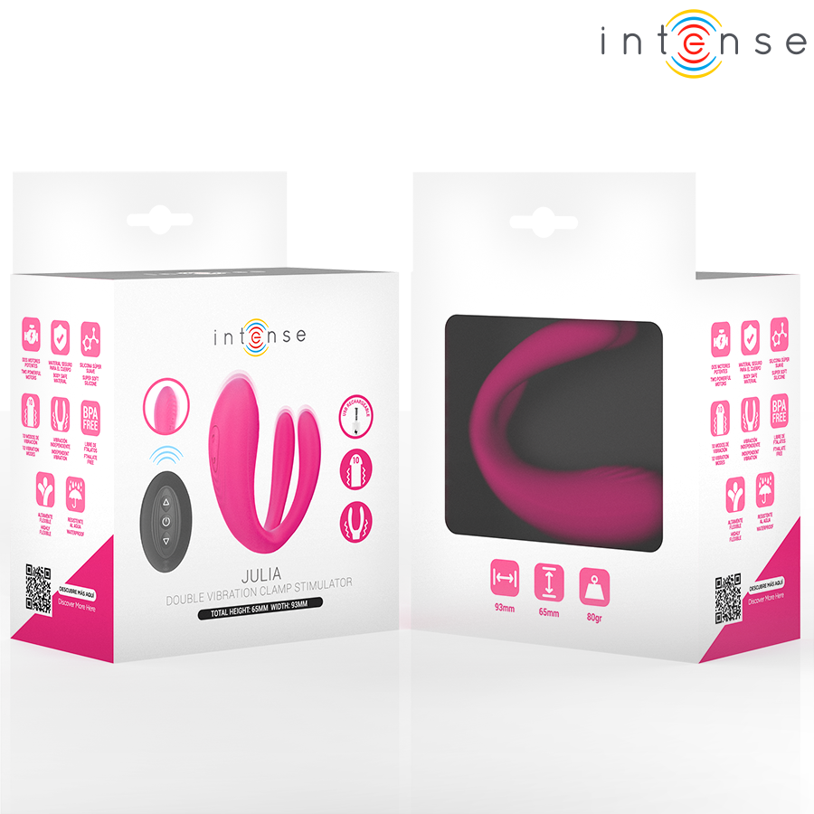 Intense Julia – Doppelvibrator mit Klemmen-Stimulator und Fernbedienung
