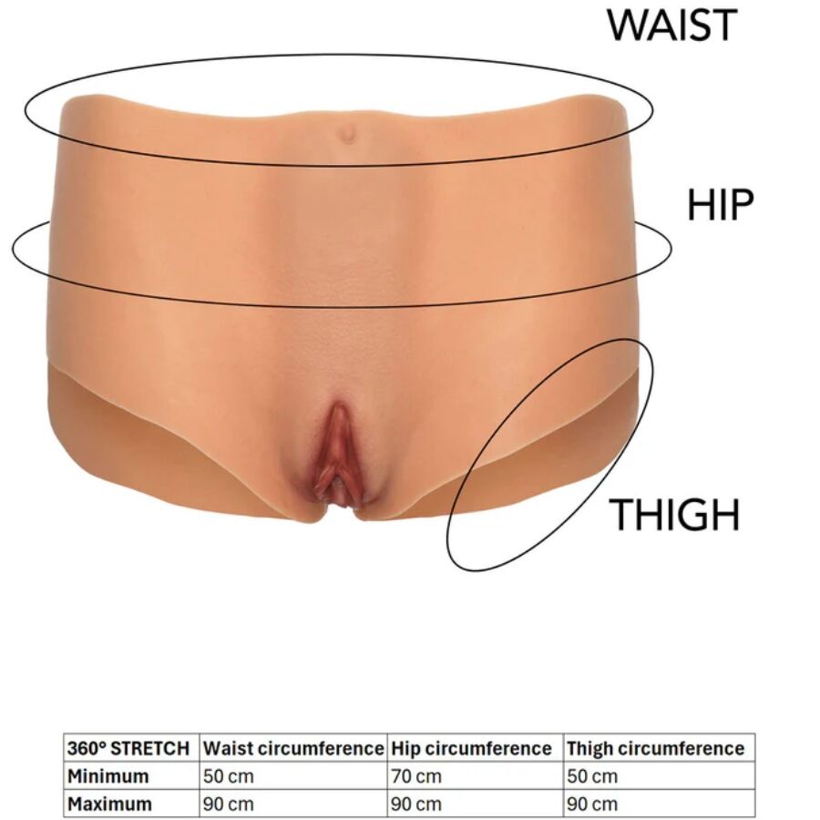 HIDDEN DESIRE Alter Ego – Offener Vagina- und Anus-Slip, mittlere Taille, hautfarben