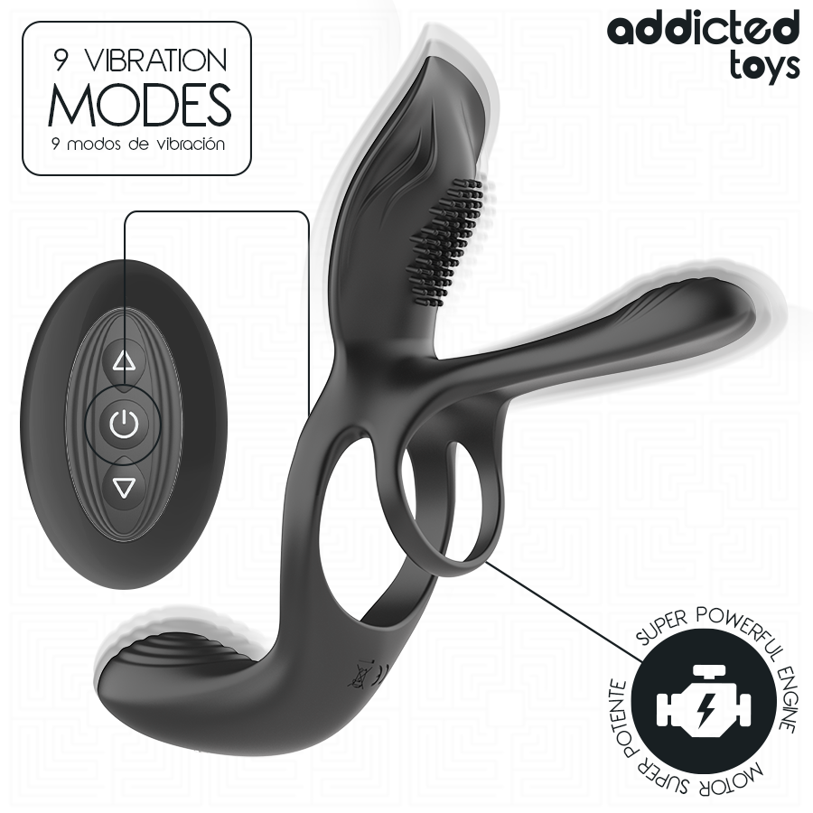 ADDICTED TOYS – Doppelter Penisring mit Klitorisstimulator