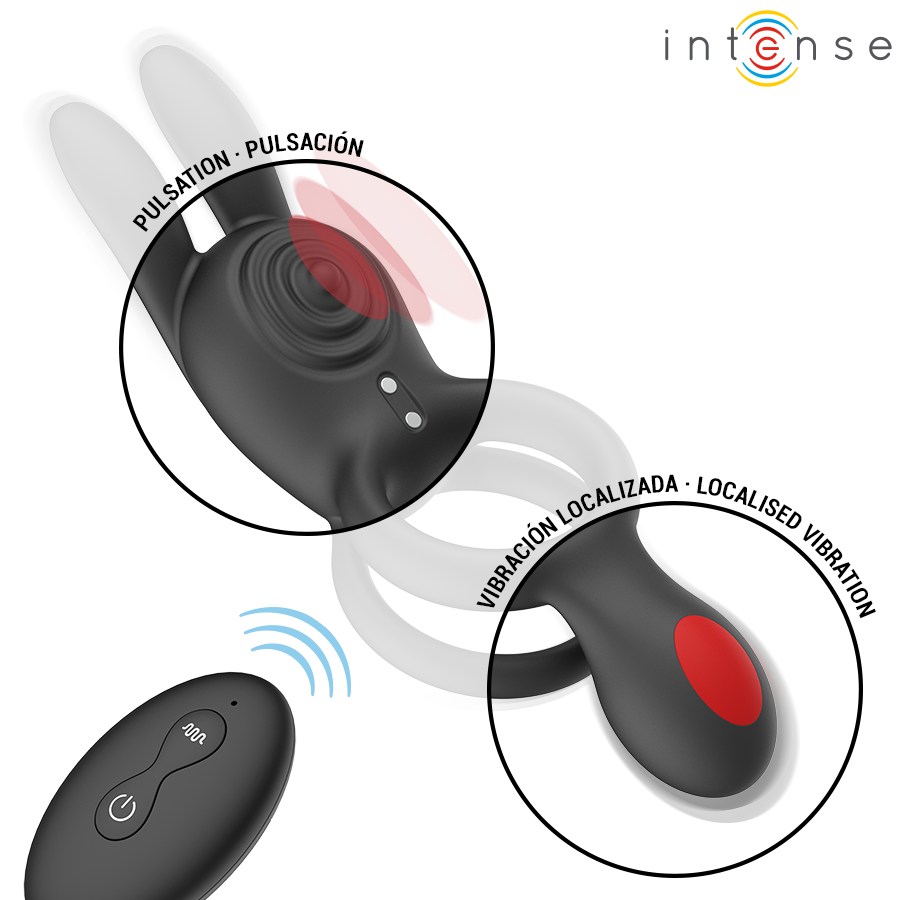 INTENSE – QUINN DOUBLE VIBRATION ANNEAU AVEC TÉLÉCOMMANDE