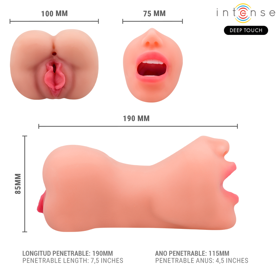 Intense Deep Touch Riley – Doppelmasturbator für Mund und Vagina