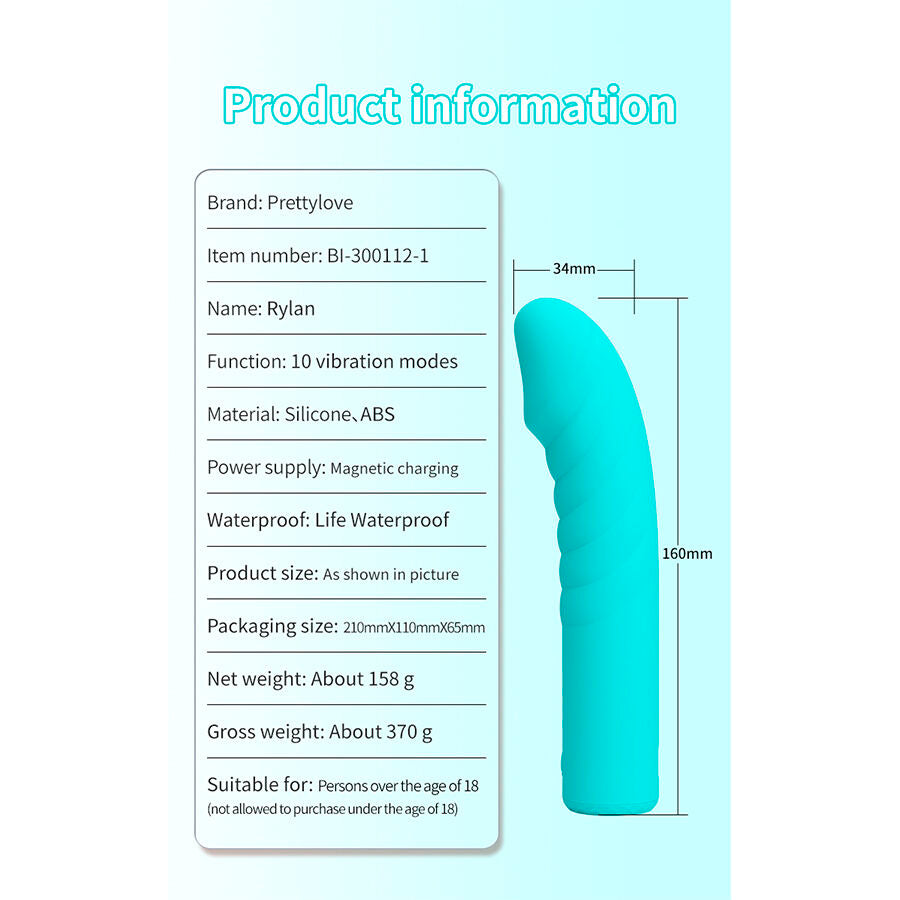 PRETTY LOVE – RYLAN G-SPOT BLUE VIBRATOR