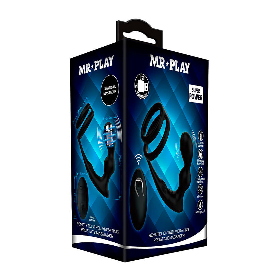 MR PLAY – PLUG ANAL VIBRANT AVEC ANNEAU PÉNIS ET TÉLÉCOMMANDE
