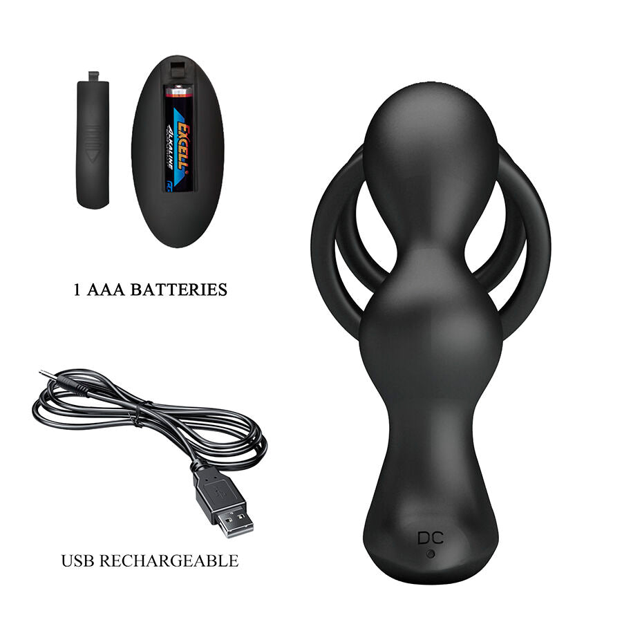 MR PLAY – PLUG ANAL VIBRANT AVEC ANNEAU PÉNIS ET TÉLÉCOMMANDE