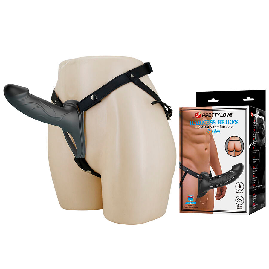 PRETTY LOVE – LANDON BLACK STRAP-ON VIBRANT