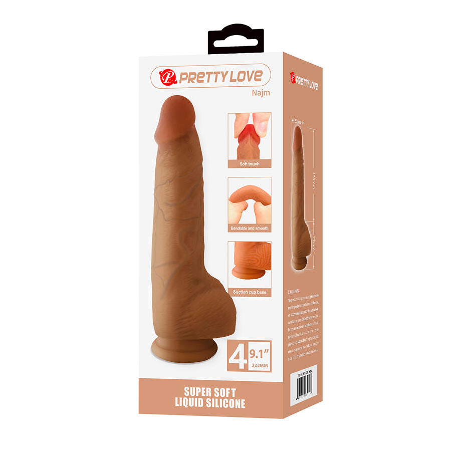 PRETTY LOVE – NAJM REALISTIC DILDO WITH SUCTION CUP 23.2 CM -Ø- 5.5 CM
