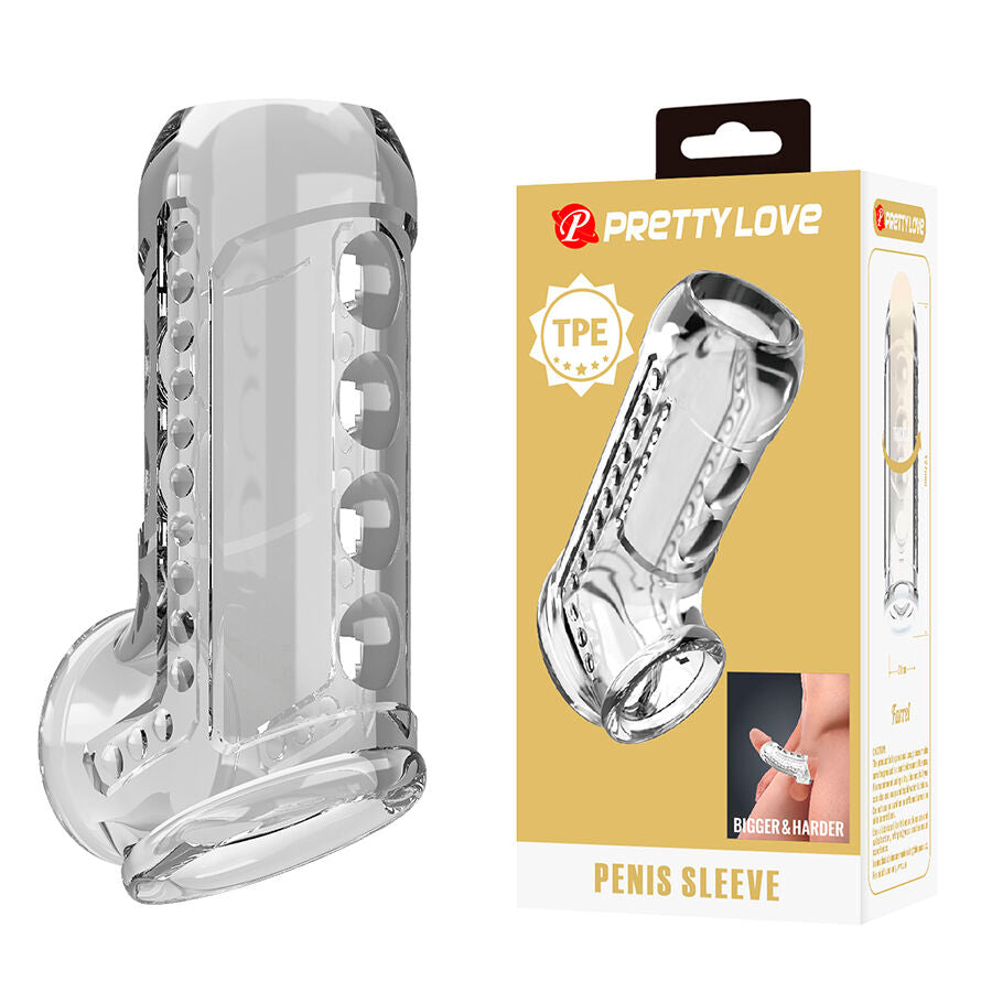 PRETTY LOVE – GAINE PÉNIENNE TEXTURÉE TRANSPARENTE