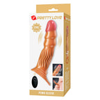 PRETTY LOVE – Strukturierte Penishülle mit Vibration und Fernbedienung, 12 Stufen