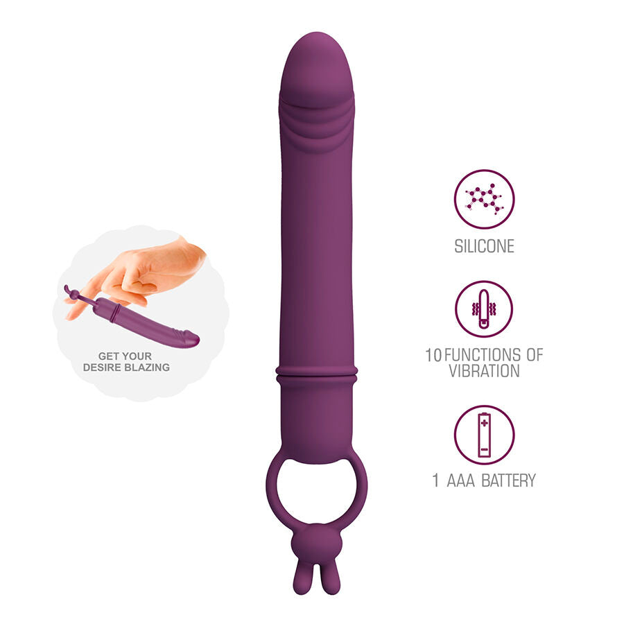 PRETTY LOVE – CORA VIBRATEUR EN FORME DE PÉNIS AVEC ANNEAU DE RÉSISTANCE