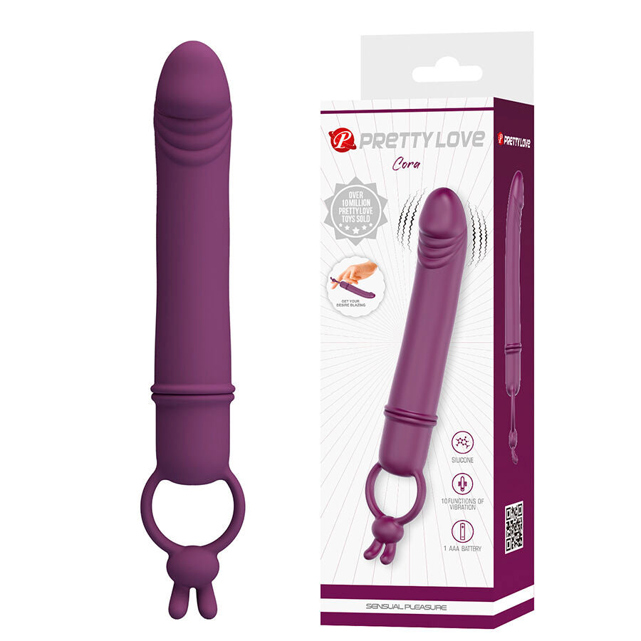 PRETTY LOVE – CORA VIBRATEUR EN FORME DE PÉNIS AVEC ANNEAU DE RÉSISTANCE