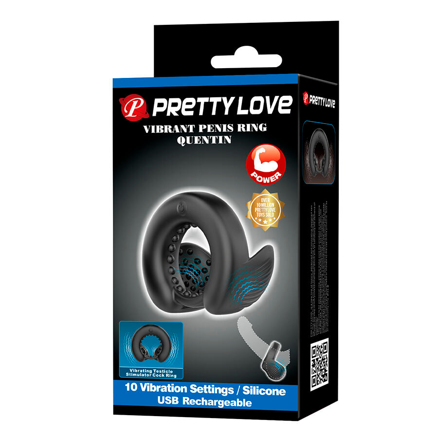 PRETTY LOVE – QUENTIN ANELLO PER PENE CON STIMOLATORE TESTICOLARE