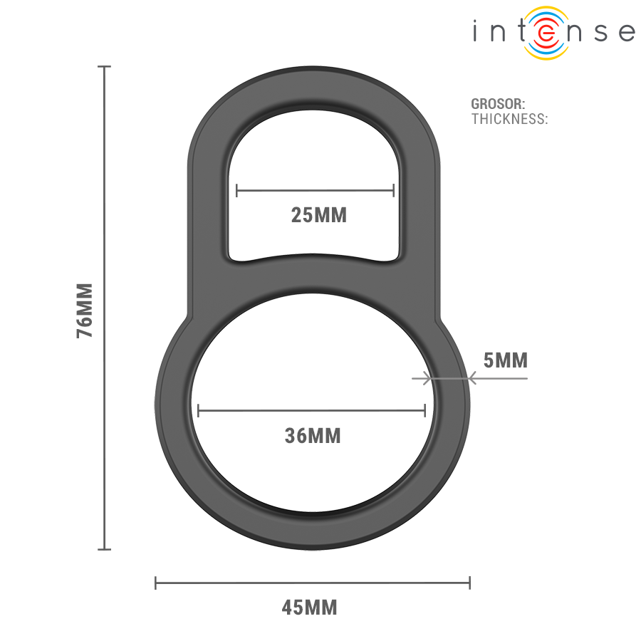 INTENSE – CONLETH ADJUSTABLE DOUBLE PENIS RING MODEL 3