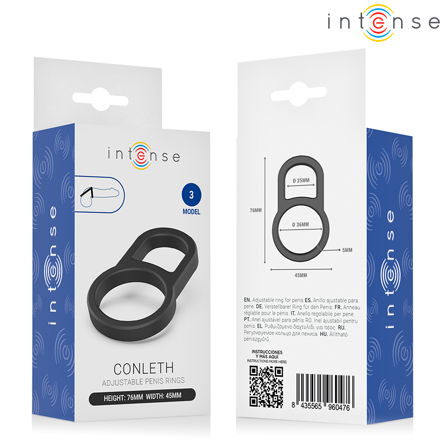 INTENSE – CONLETH ADJUSTABLE DOUBLE PENIS RING MODEL 3