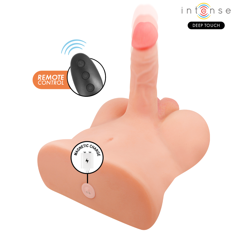 Intense Deep Touch Damien – Torso con dildo, funzioni di pressione e vibrazione, telecomando