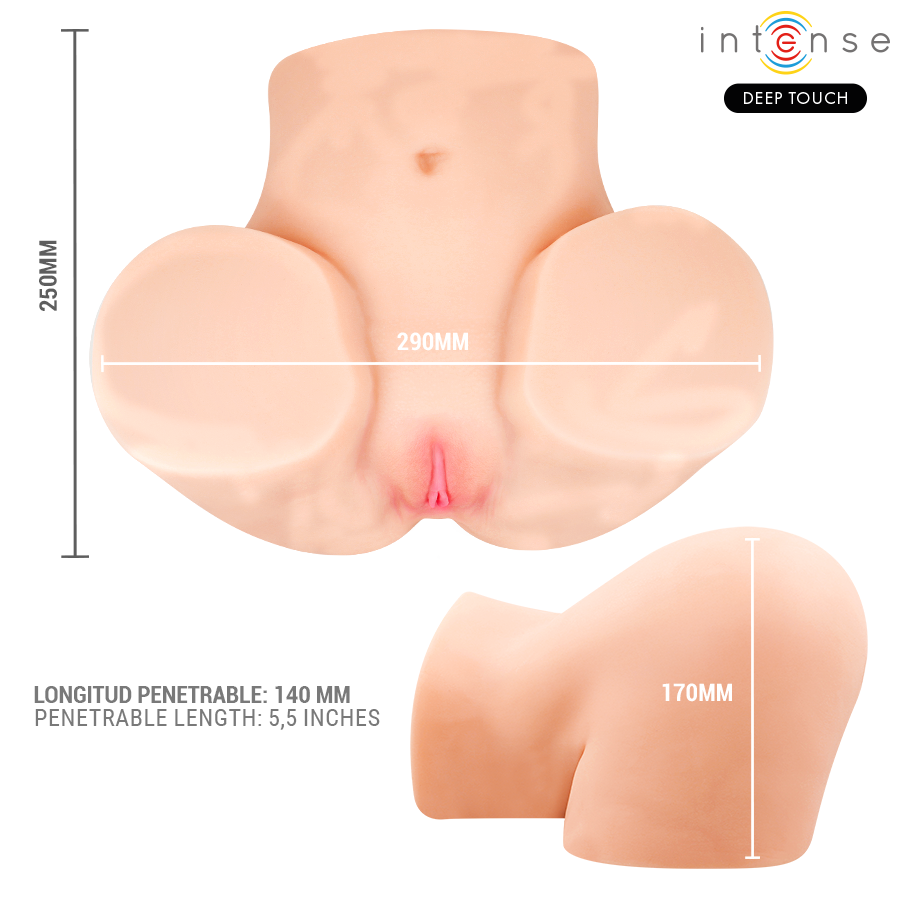 INTENSE DEEP TOUCH – MASTURBATORE VAGINALE GINGER CON EFFETTI DI ASPIRAZIONE, CALORE, VIBRAZIONE E VOCALE CON TELECOMANDO 5,3 KG