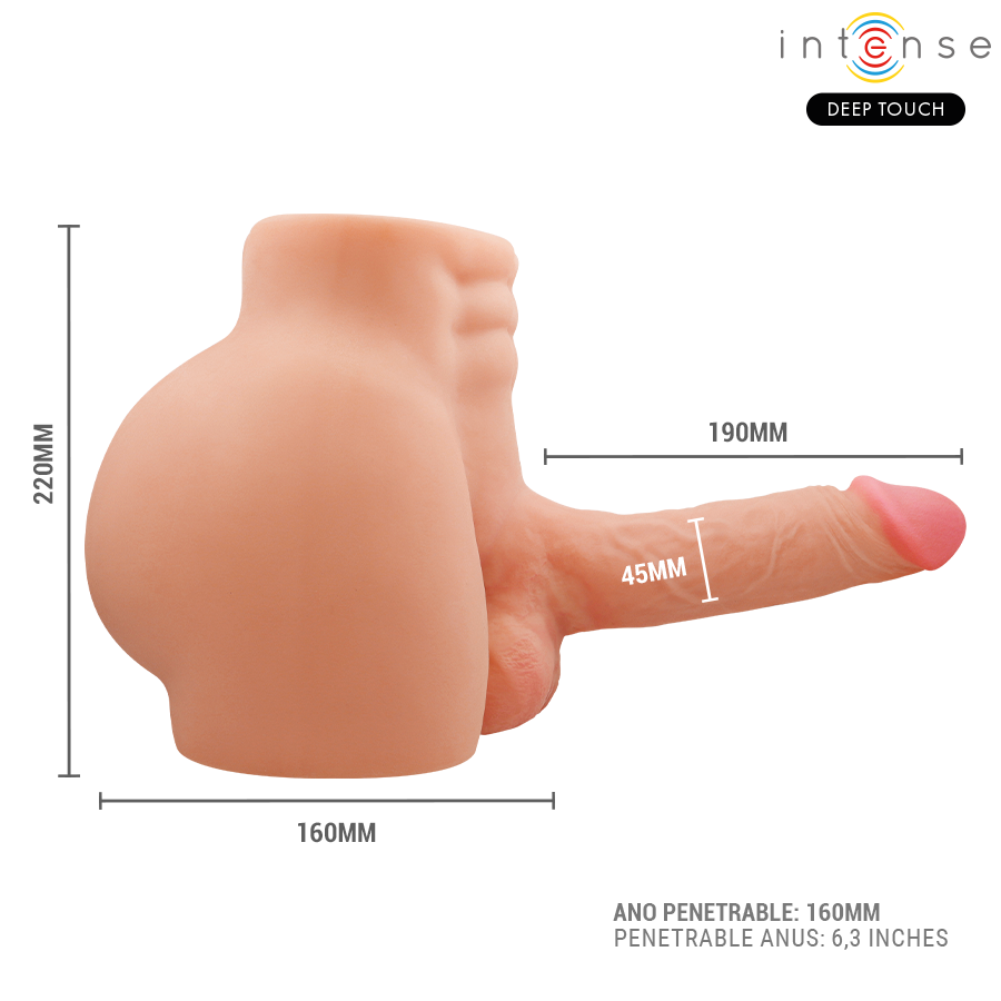 Intense Deep Touch Richie – Torso mit Anus und vibrierendem Dildo, Fernbedienung