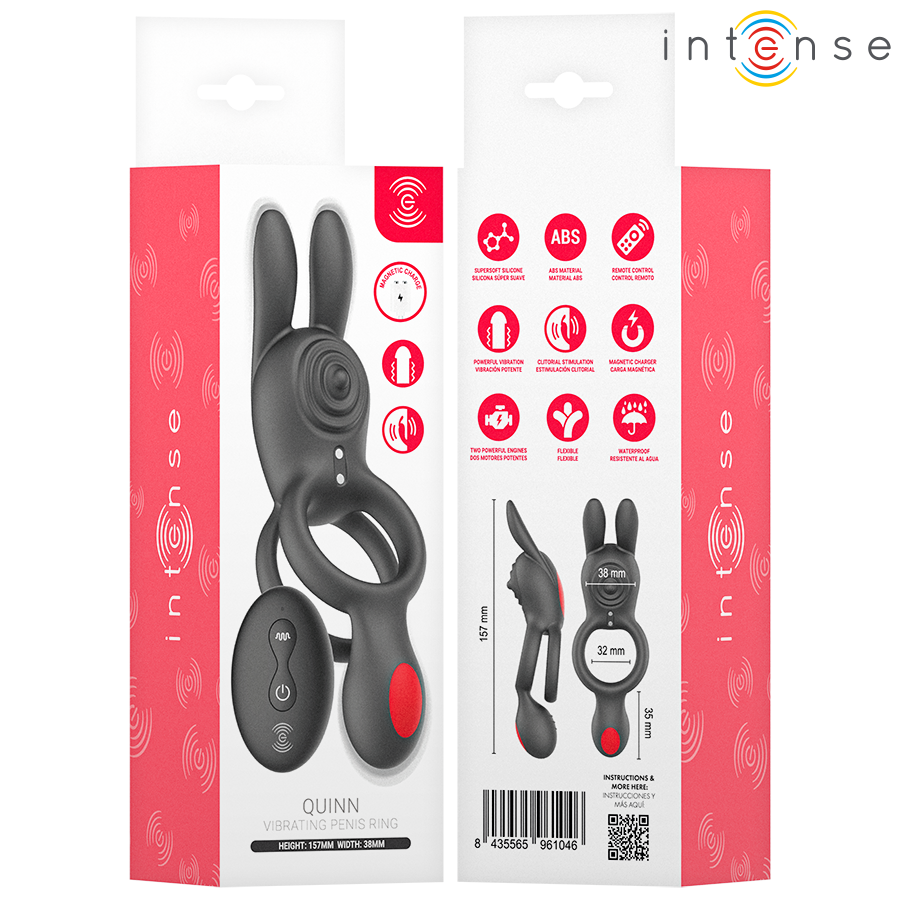 INTENSE – QUINN DOUBLE VIBRATION ANNEAU AVEC TÉLÉCOMMANDE