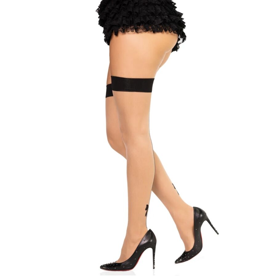 LEG AVENUE – 1963 CALZE CON RIGA POSTERIORE IN SPANDEX NERE – TAGLIA UNICA
