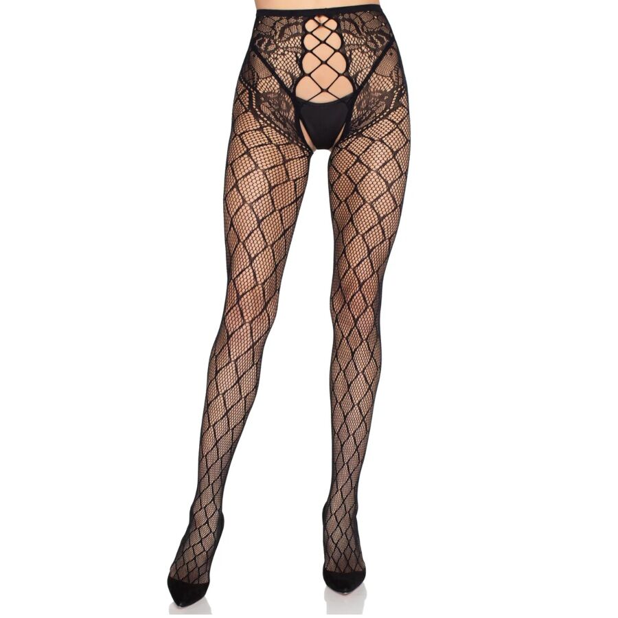 LEG AVENUE – COLLANT A RETE 1966 CON SLIP SENZA CAVALLO NERO – TAGLIA UNICA