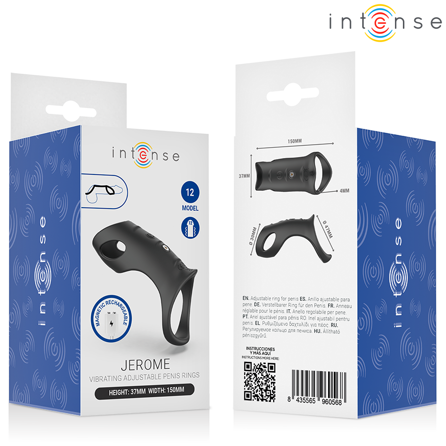 INTENSE – JEROME ANNEAU PÉNIS VIBRANT RÉGLABLE MODÈLE 12