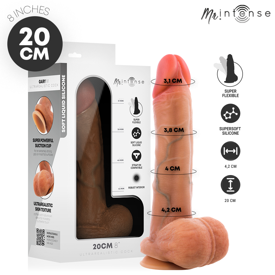 MR INTENSE – GARY PENE IN SILICONE ULTRA-REALISTICO CON TESTICOLI CM CM