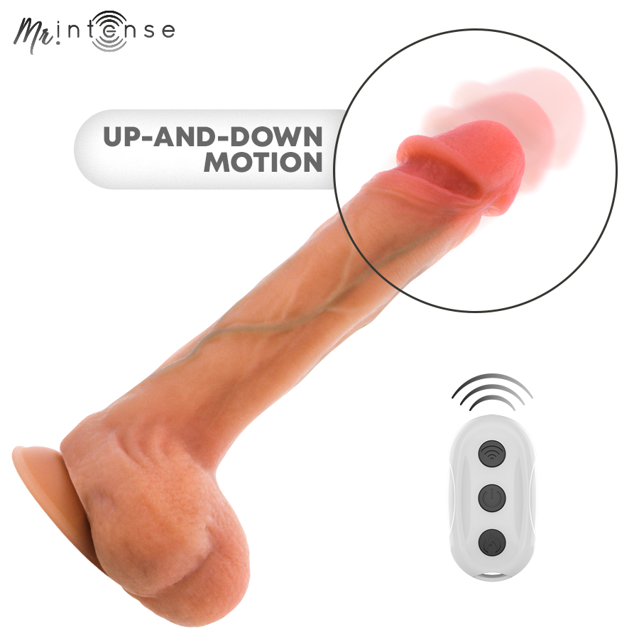 MR INTENSE – BRADLEY GODEMICHET VIBRANT EN SILICONE AVEC EFFET CHAUFFANT ET TÉLÉCOMMANDE 21 CM -Ø- 4,2 CM