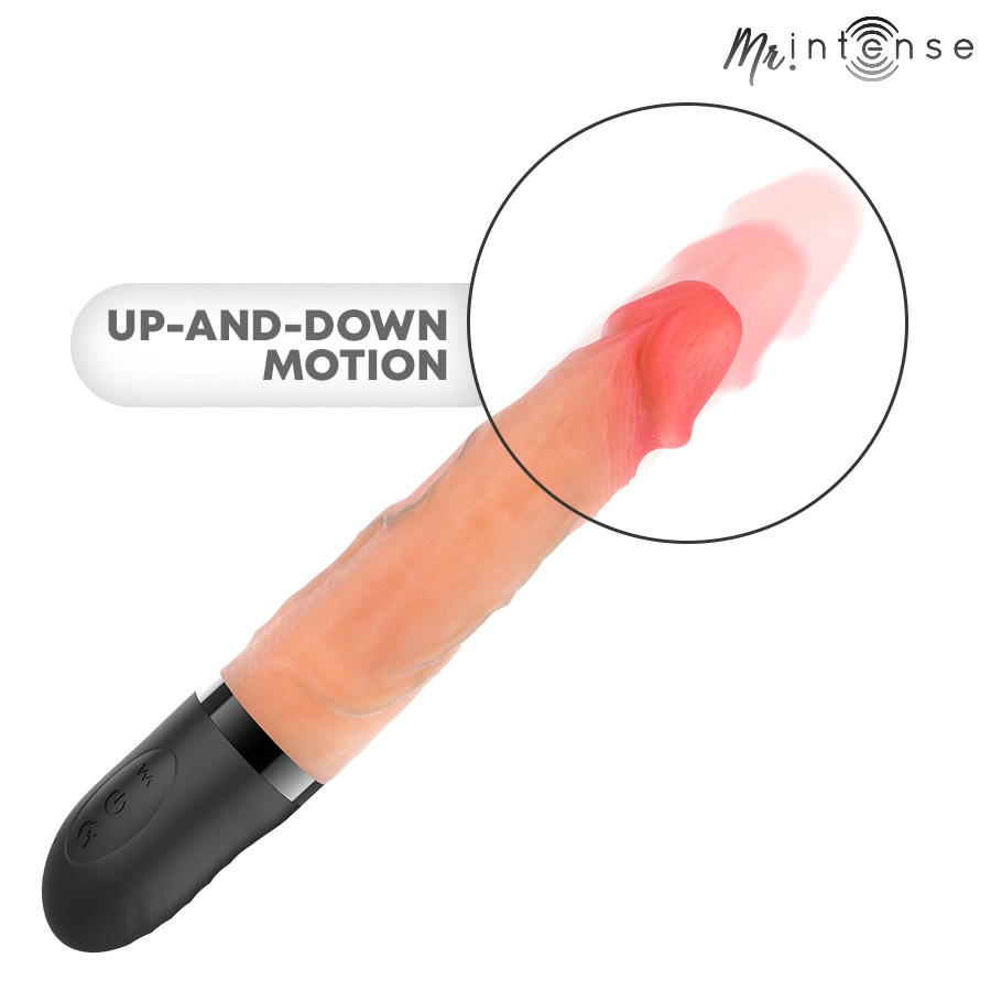 MR INTENSE – JEAN UP&DOWN VIBRATOR SILICONE WITH HEAT EFFECT 24 CM -Ø- 3.8 CM