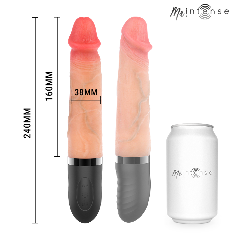 MR INTENSE – JEAN UP&DOWN VIBRATOR SILICONE WITH HEAT EFFECT 24 CM -Ø- 3.8 CM