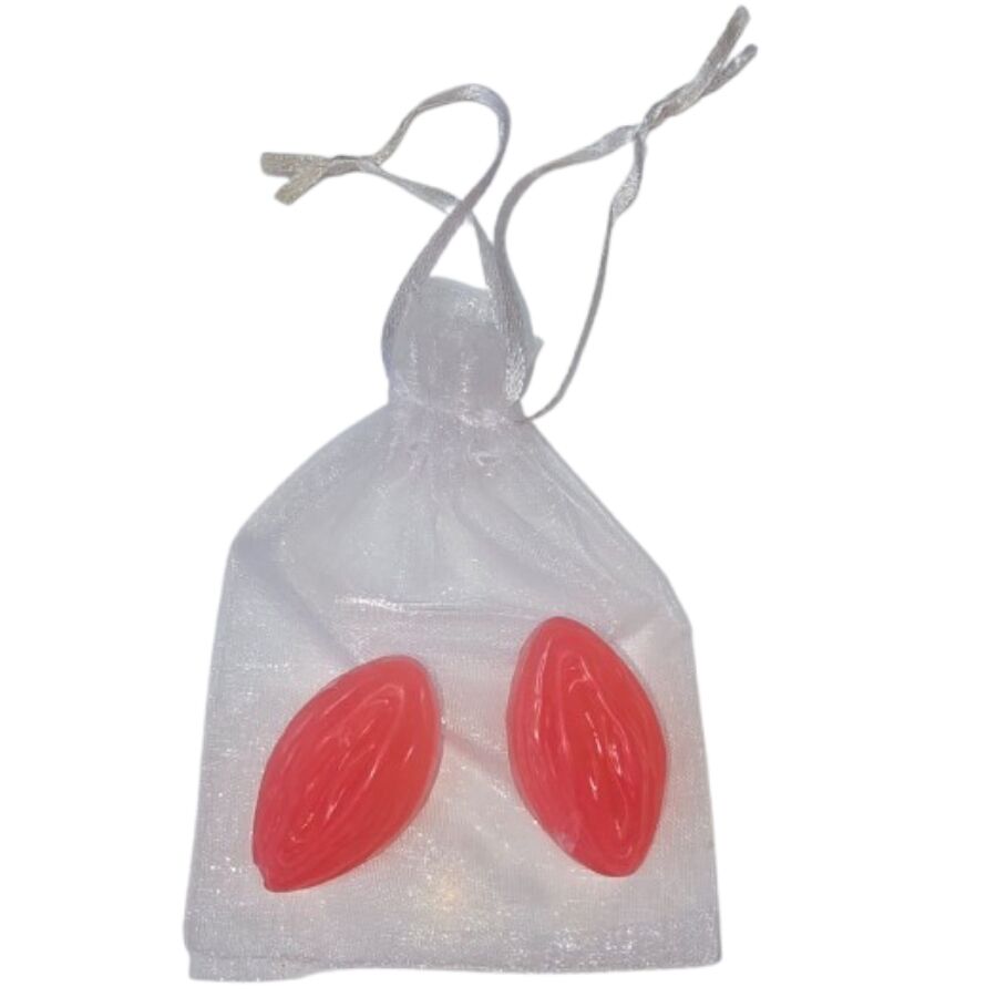 DIABLO PICANTE – 2 SAPONI PROFUMATI A FORMA DI VAGINA ROSSI