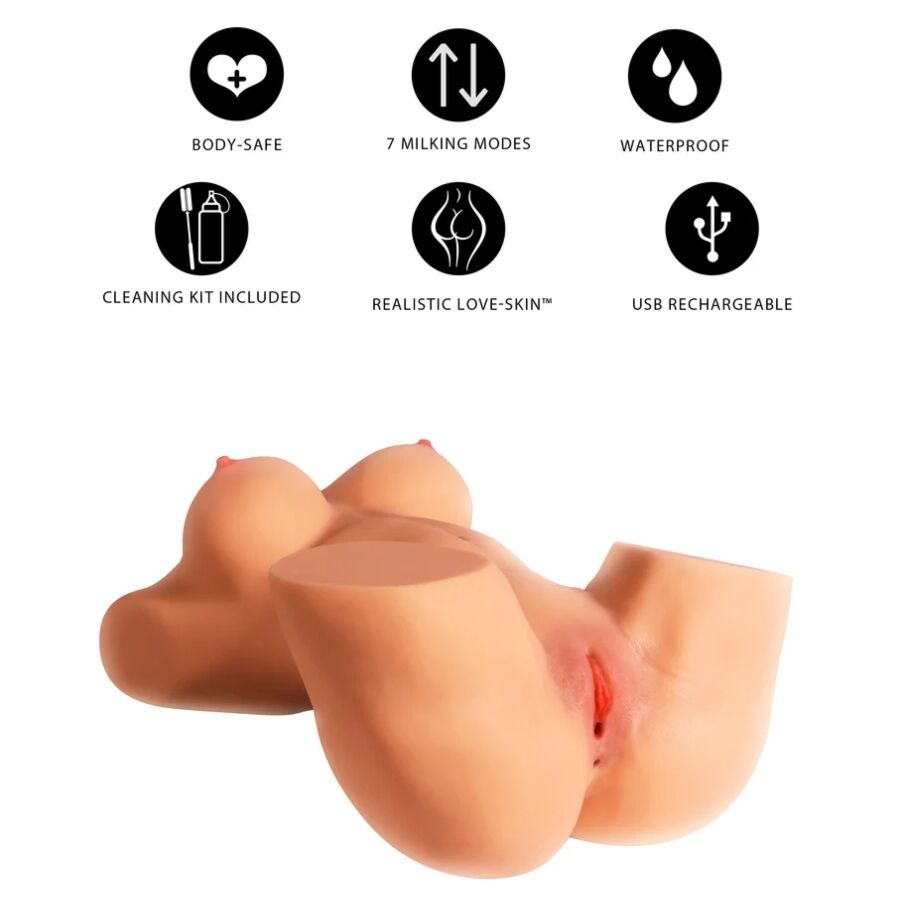 HIDDEN DESIRE Milking Mega Slut – Masturbator-Torso mit Melkfunktion, 22 kg