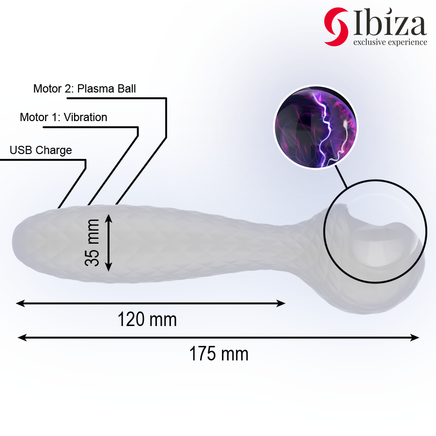 IBIZA Plasma Sphere – Vibrator mit Leuchtkugel