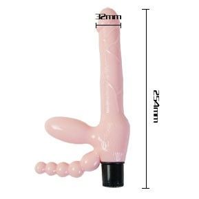 BAILE – Imbragatura senza corda TPR con vibrazione e stimolazione anale 25.4 cm