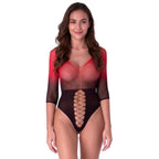 PASSION – BS118 BLACK AND RED MESH BODYSTOCKING
