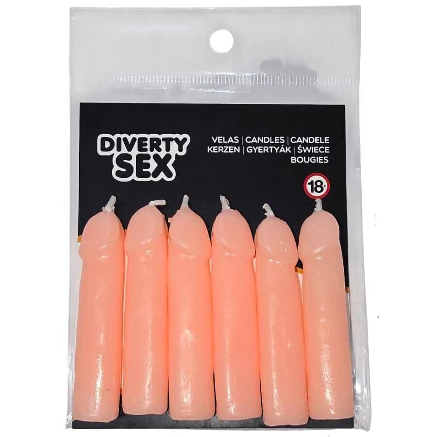 DIABLO PICANTE – 6 CANDELE A FORMA DI PENE CARNE