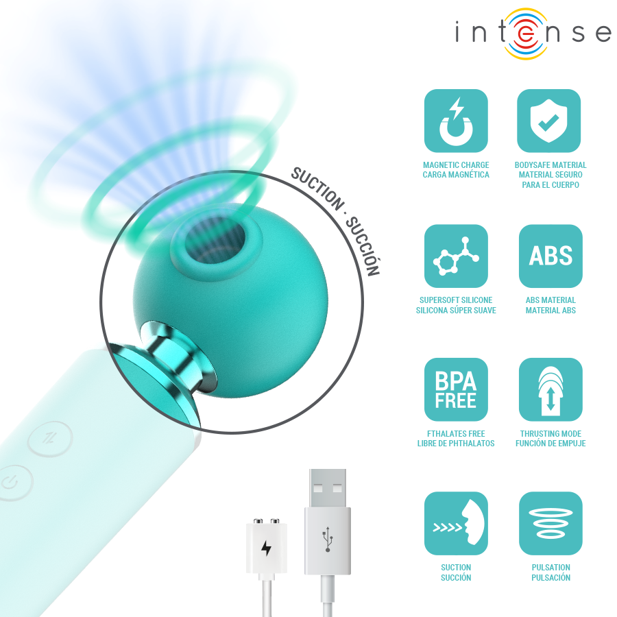 Intense Hamby – Saug- und Vibrationsstimulator, türkis