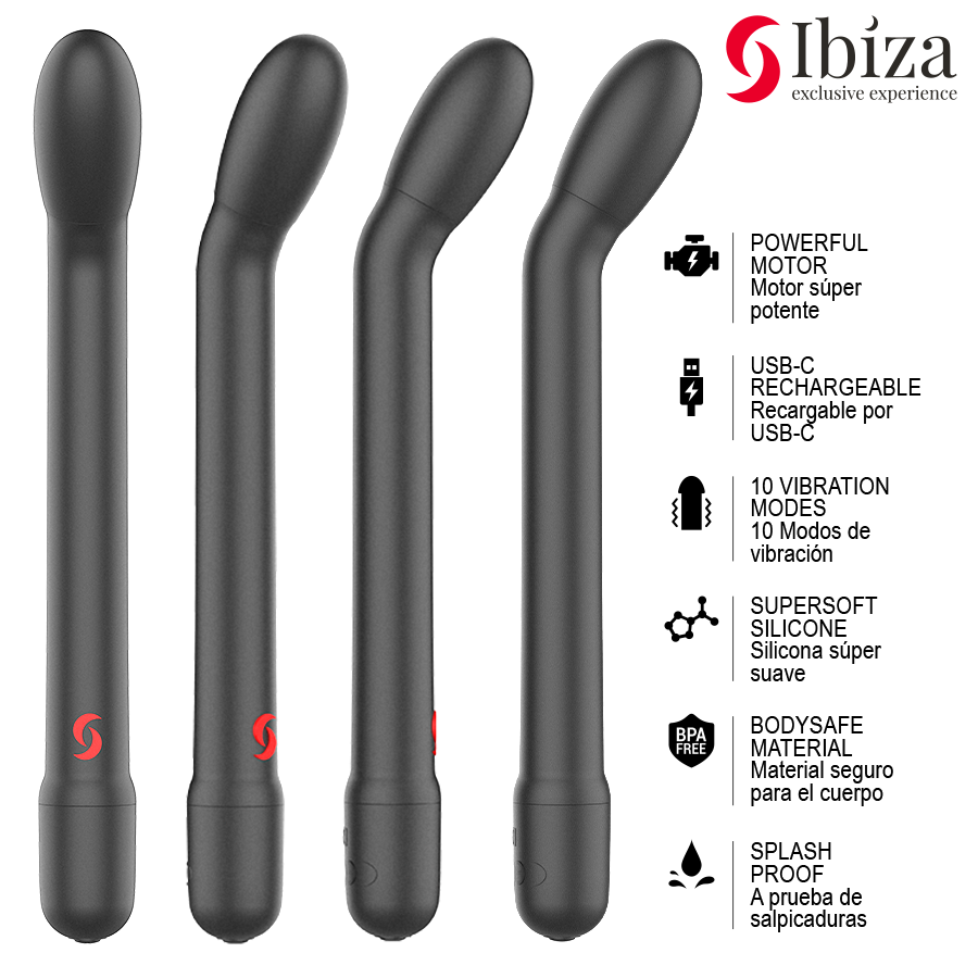 IBIZA – Multifunction G-spot vibrator with suction, black