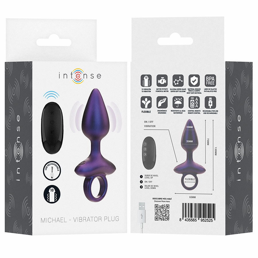 INTENSE – MICHAEL PLUG ANAL VIBRANT MODÈLE 2 TÉLÉCOMMANDE