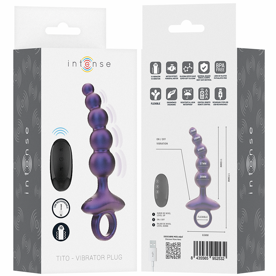 INTENSE – TITO VIBRATING ANAL PLUG MODEL 3 REMOTE CONTROL