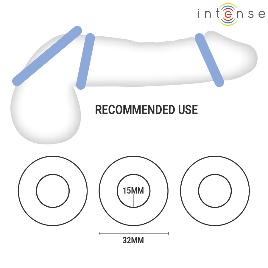 Intense Wick – 3er-Set Penisringe, verschiedene Farben