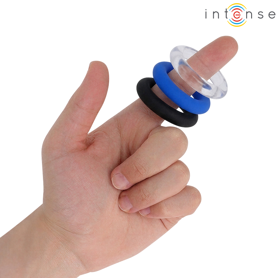 Intense Wick – 3er-Set Penisringe, verschiedene Farben