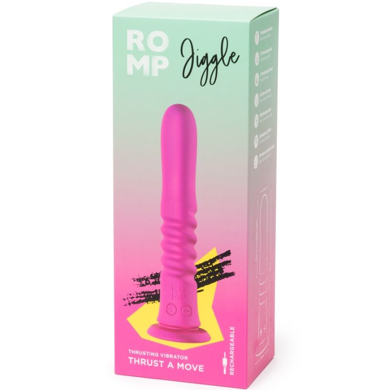 ROMP Jiggle – Up-and-down vibrator with suction cup, pink