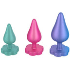 ROMP – KIT D'ENTRAÎNEMENT ANAL LUSTER S/M/L AVEC BASE EN FORME DE FLEUR