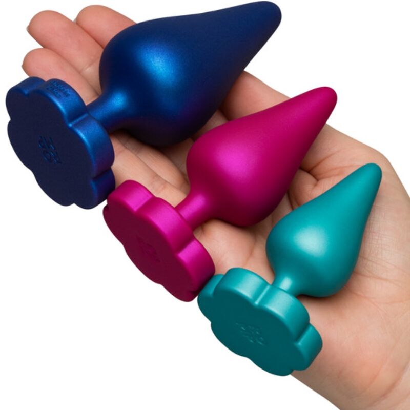 ROMP – KIT D'ENTRAÎNEMENT ANAL LUSTER S/M/L AVEC BASE EN FORME DE FLEUR