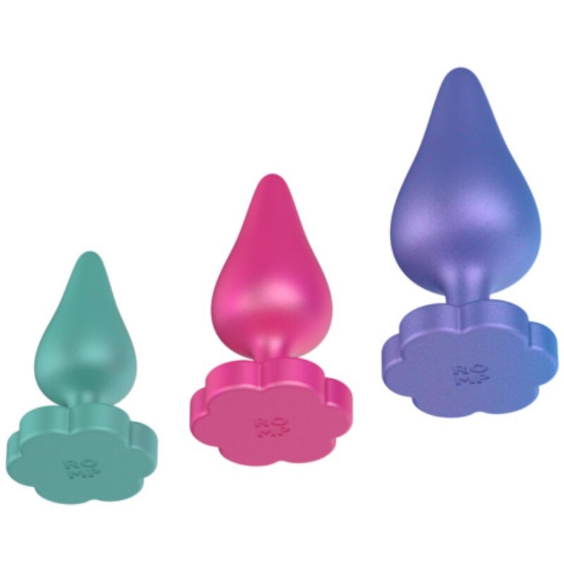 ROMP – KIT D'ENTRAÎNEMENT ANAL LUSTER S/M/L AVEC BASE EN FORME DE FLEUR