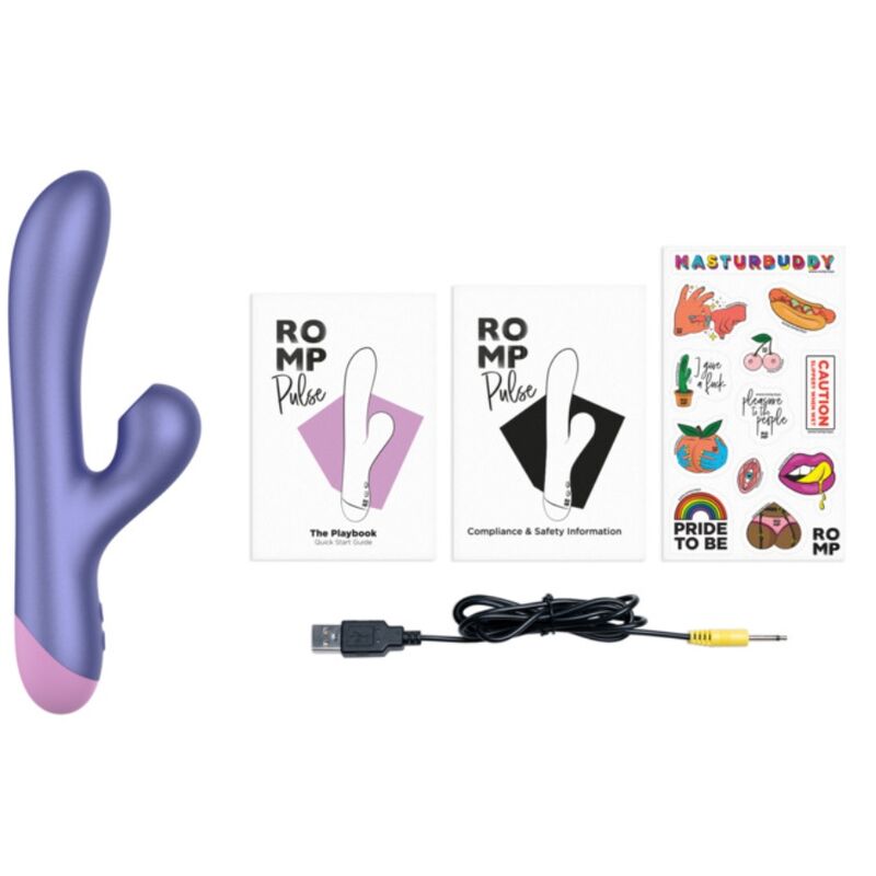 ROMP – PULSE VIBRATEUR DOUBLE POINT G RABBIT BLEU ÉLECTRIQUE