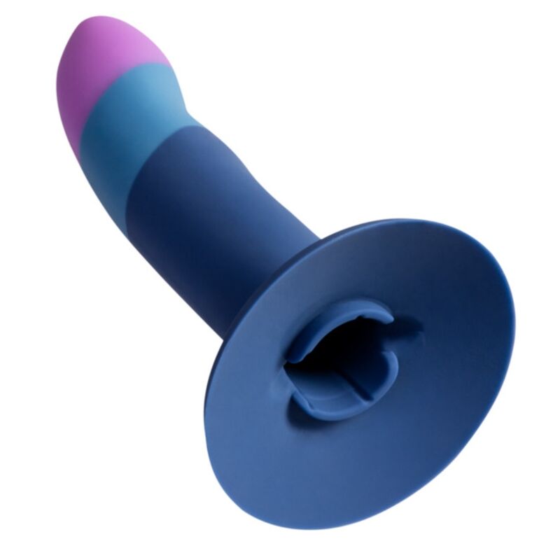 ROMP Piccolo – Imbracatura e dildo tricolore in silicone, 14 cm